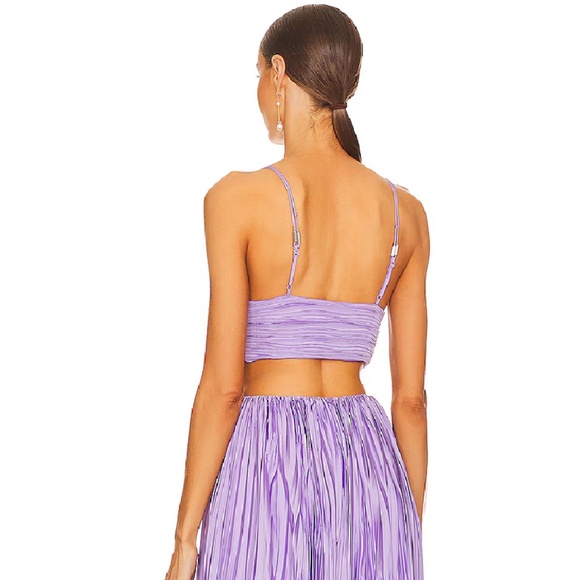 JONATHON SIMKHAI WOMEN’S MARLI CUT-OUT PLEATED MAXI DRESS, SIZE US 6, LAVENDER - Picture 4 of 15